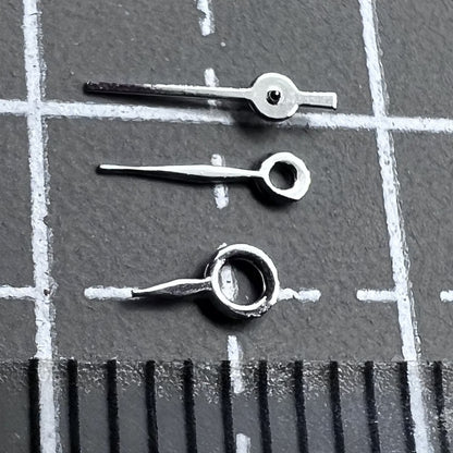 2er Set silberne Uhrzeiger für Miyota 2035 Uhrwerk 7mm 6mm 4mm Längen
