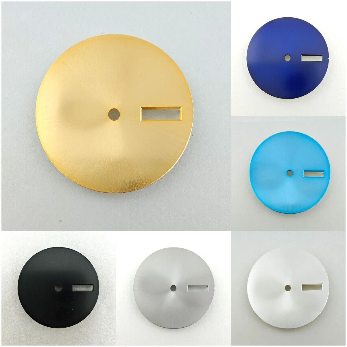 28.5mm solid color metal watch dial, compatible with NH36 movement, no lume.