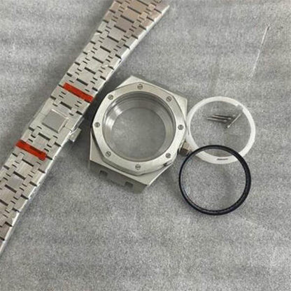 41mm Watch Case Strap with Chapter Ring Waterproof Sapphire Glass for NH35 NH36