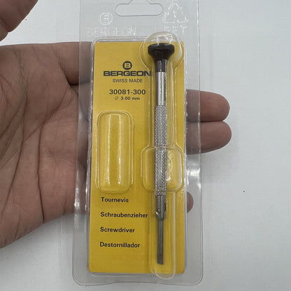 Bergeon 30081-300 ergonomic �3.00 mm screwdriver for precise watch repairs and maintenance.