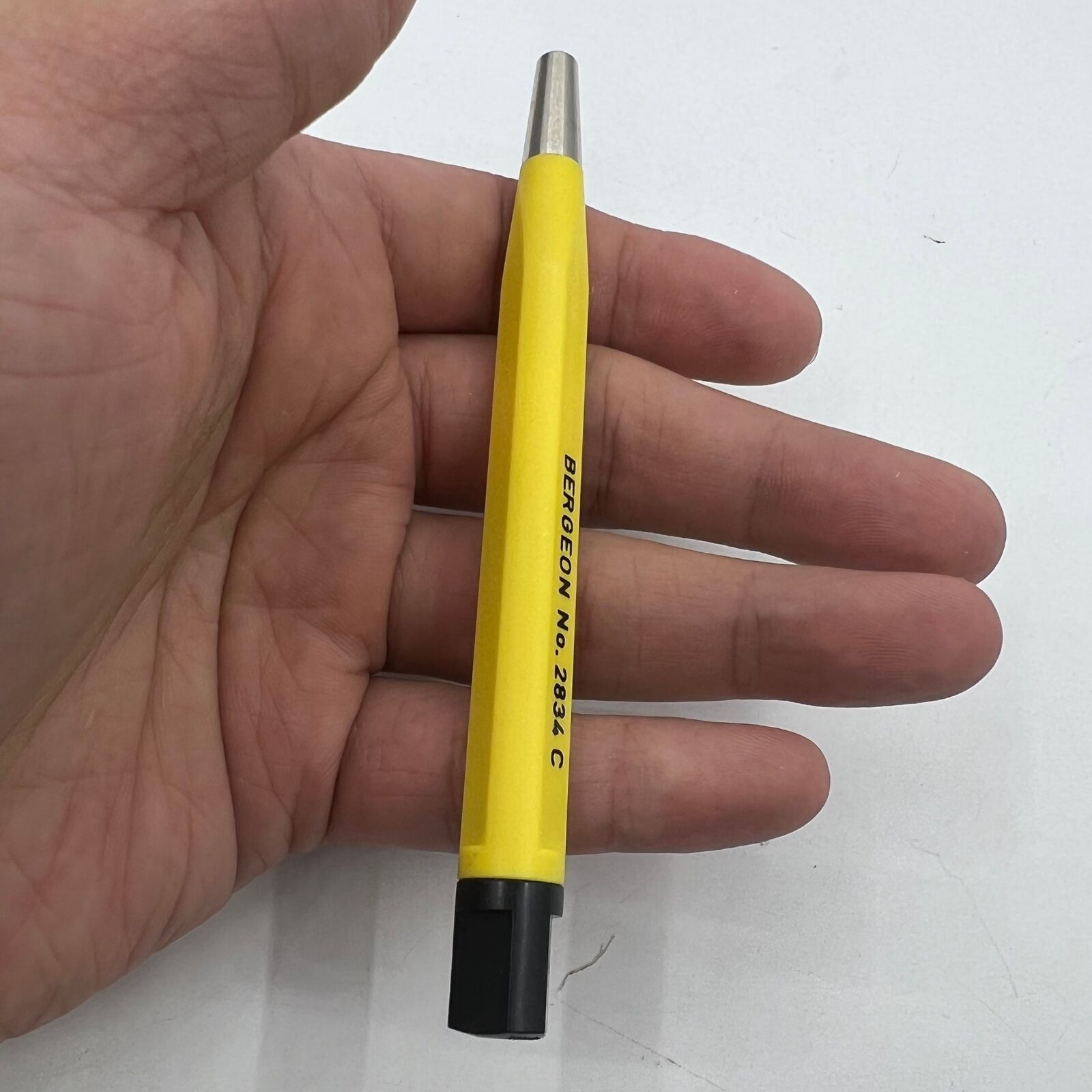 Bergeon 2834-C Swiss scratch brush for precise watch glass repair, durable fiber tool for watch accessories maintenance