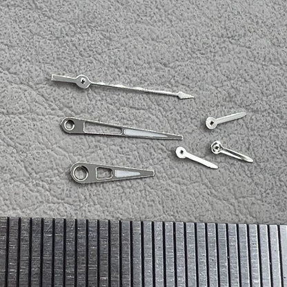 2 Sets/Pack 11mm Pointed Silver Trim Green Lume Hands Set for VD53 VD54 VD57
