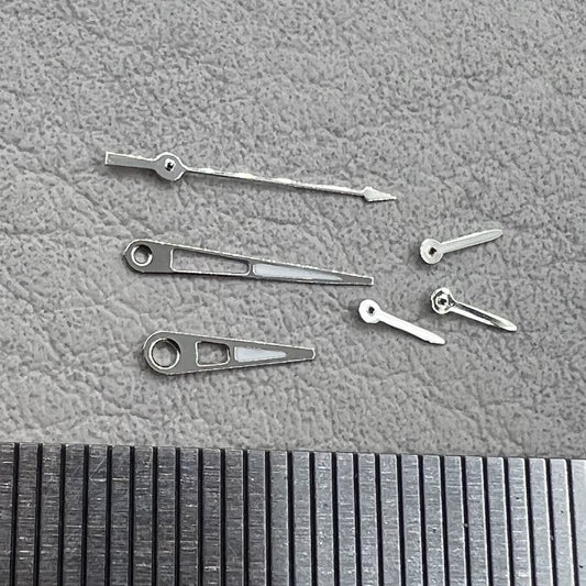 2 Sets/Pack 11mm Pointed Silver Trim Green Lume Hands Set for VD53 VD54 VD57
