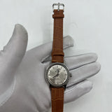 32mm Light Brown Chunlan Manual Mechanical Watch 17 Jews Silver Dial Silver Nail