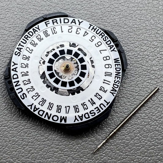 Hattori Epson TMI VX44E white quartz watch movement dial, Japan-made precision for watch accessories.