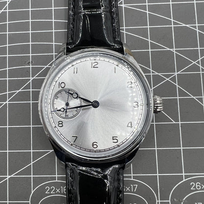 42mm Men Watch Manual Chain Up Seagull ST3600 Mechanical Movement White Dial