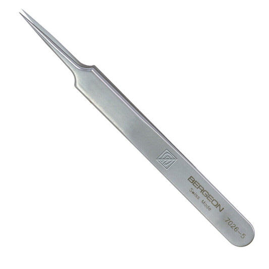 Bergeon 7026-5 Antimagnetische Pinzette, superfeine Spitzen für Spiralfedern
