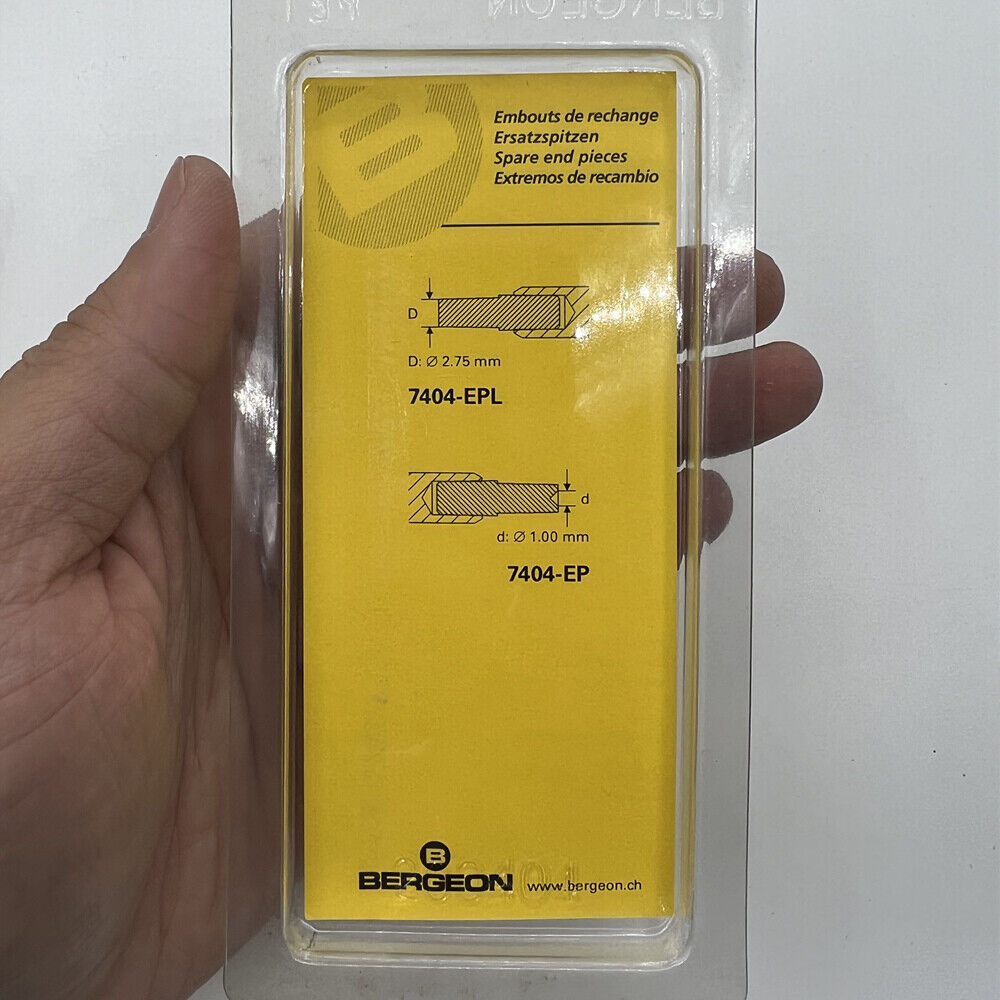 Bergeon 7404-3 ergonomic watch hand fitting tool for precise accessory installation.