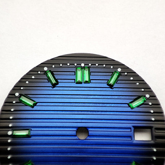29.8mm green imitation gemstone nail with blue dial for NH35 watch movement