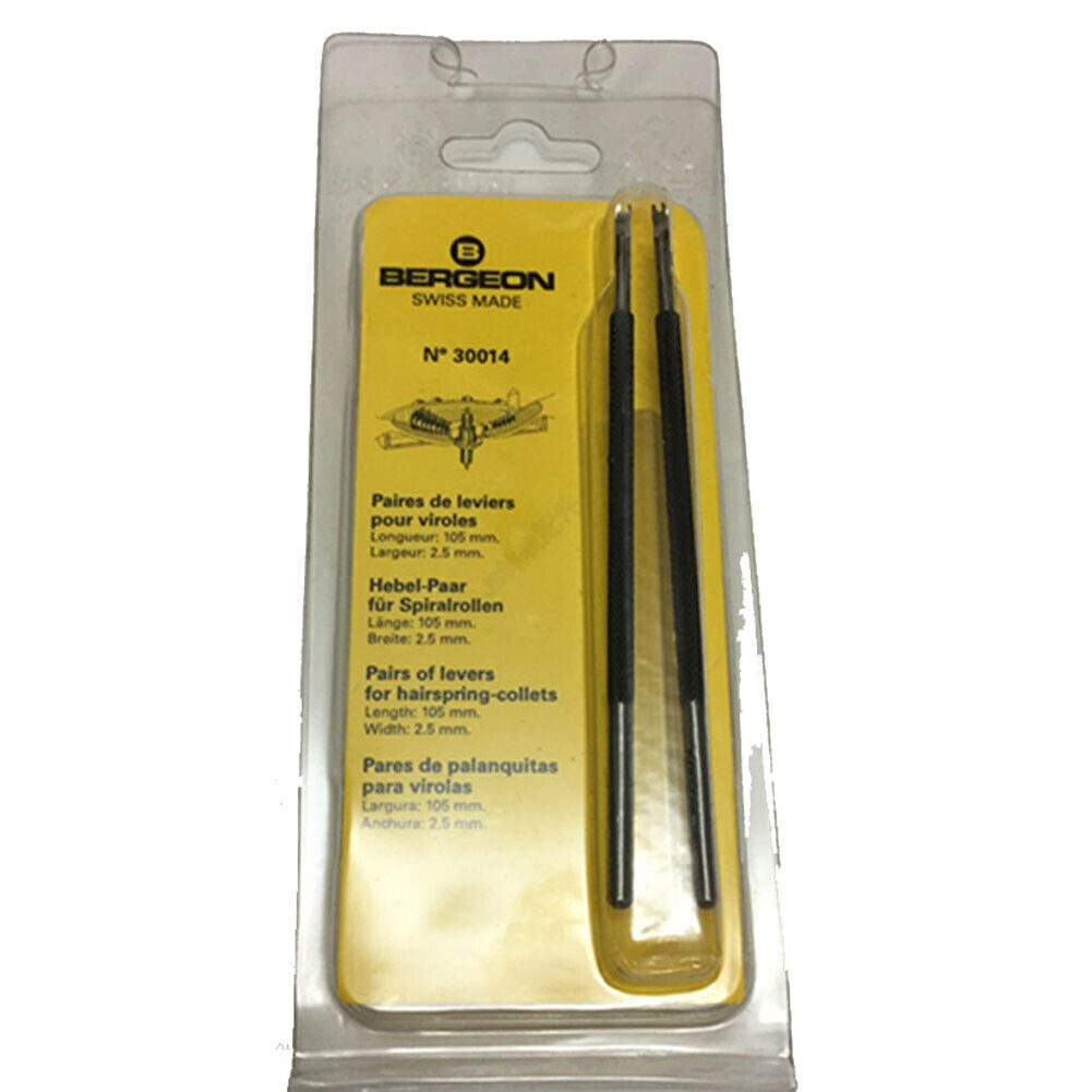 Bergeon 30014 precision levers for 2.5mm hairspring-collets, essential watch repair tool.