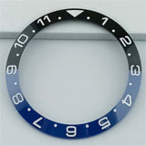 38mm Ceramic Slope Black+Blue Ring White/Golden Font GMT Watch Bezel for SUB