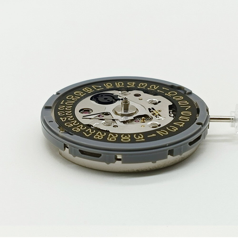 Golden date NH35A automatic mechanical watch movement with crown at 3 o'clock, fits SKX007 watches by Seiko.