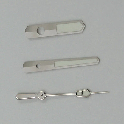 Aiguilles de montre luminescentes vertes avec garniture argentée de 12,5 mm pour mouvement NH35, NH36, 7S26 et 7S36