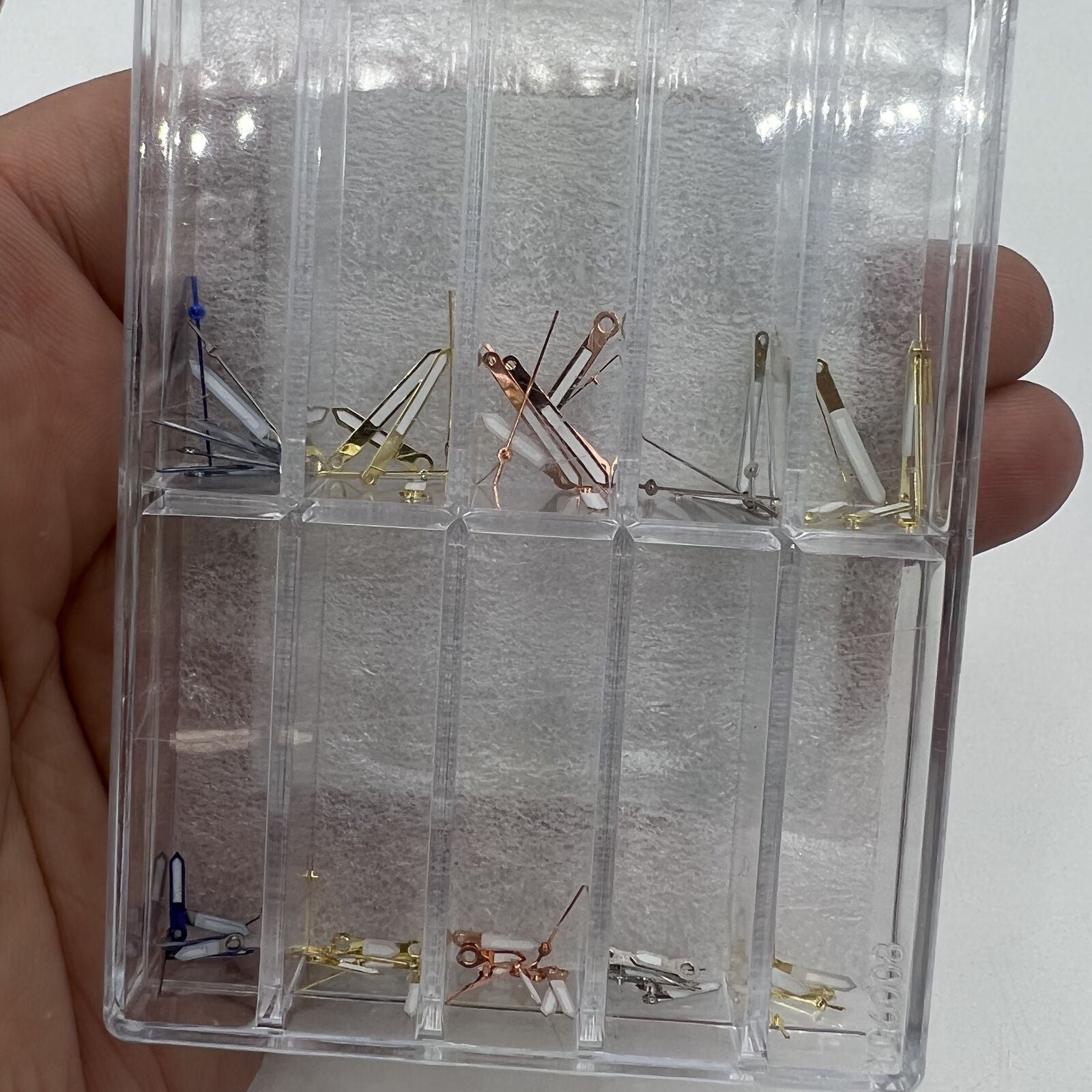 1. Precision quartz watch hands set for VX series movement, includes small, minute, and hour hands.  