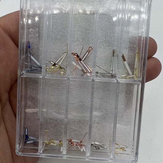 1. Precision quartz watch hands set for VX series movement, includes small, minute, and hour hands.  