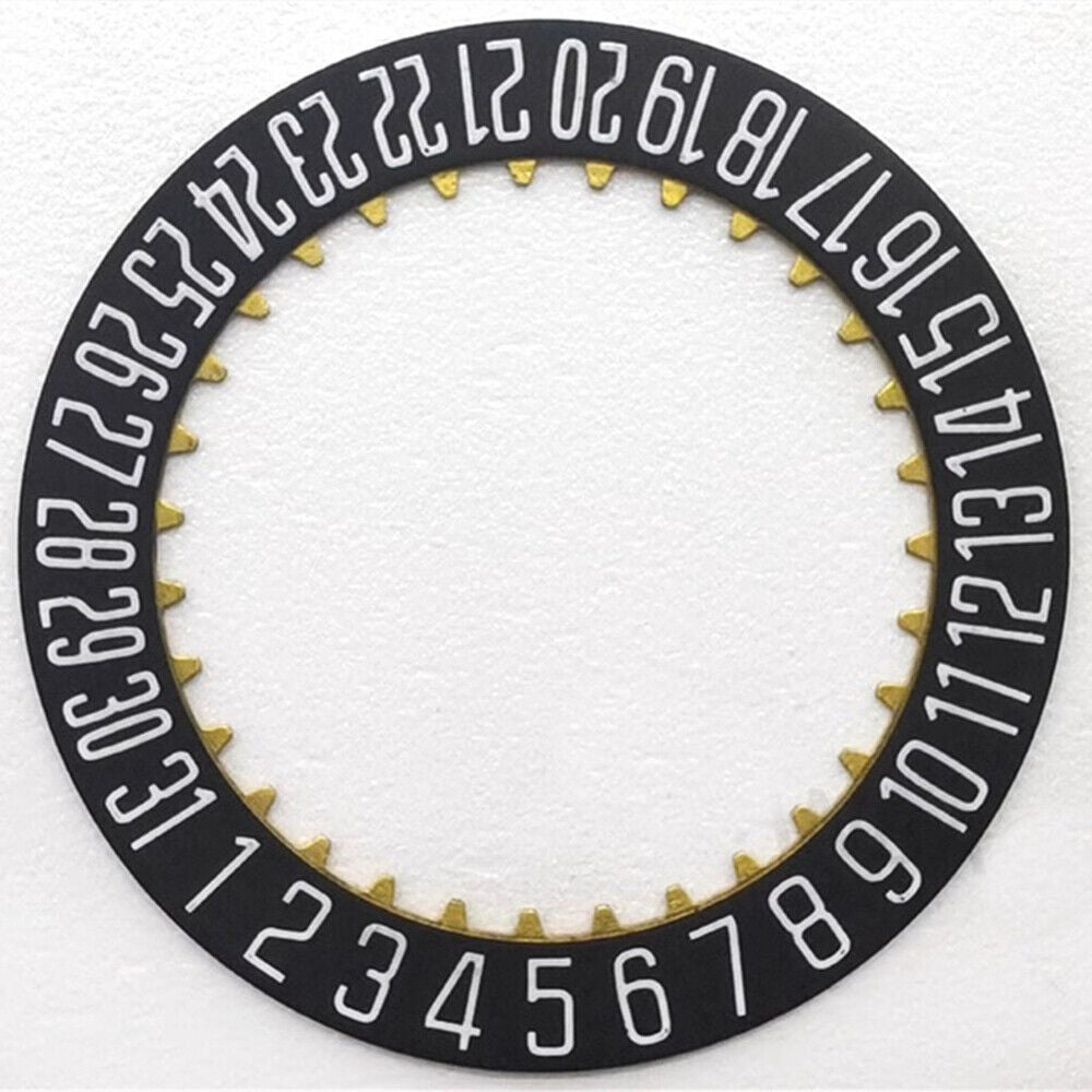 Black+White font date disk wheel for Dandong 7770 watch, date display at 6 o'clock position.