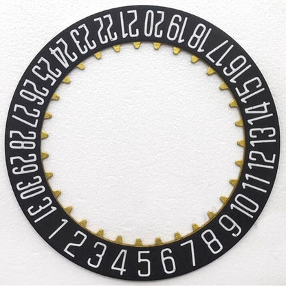 Black+White font date disk wheel for Dandong 7770 watch, date display at 6 o'clock position.