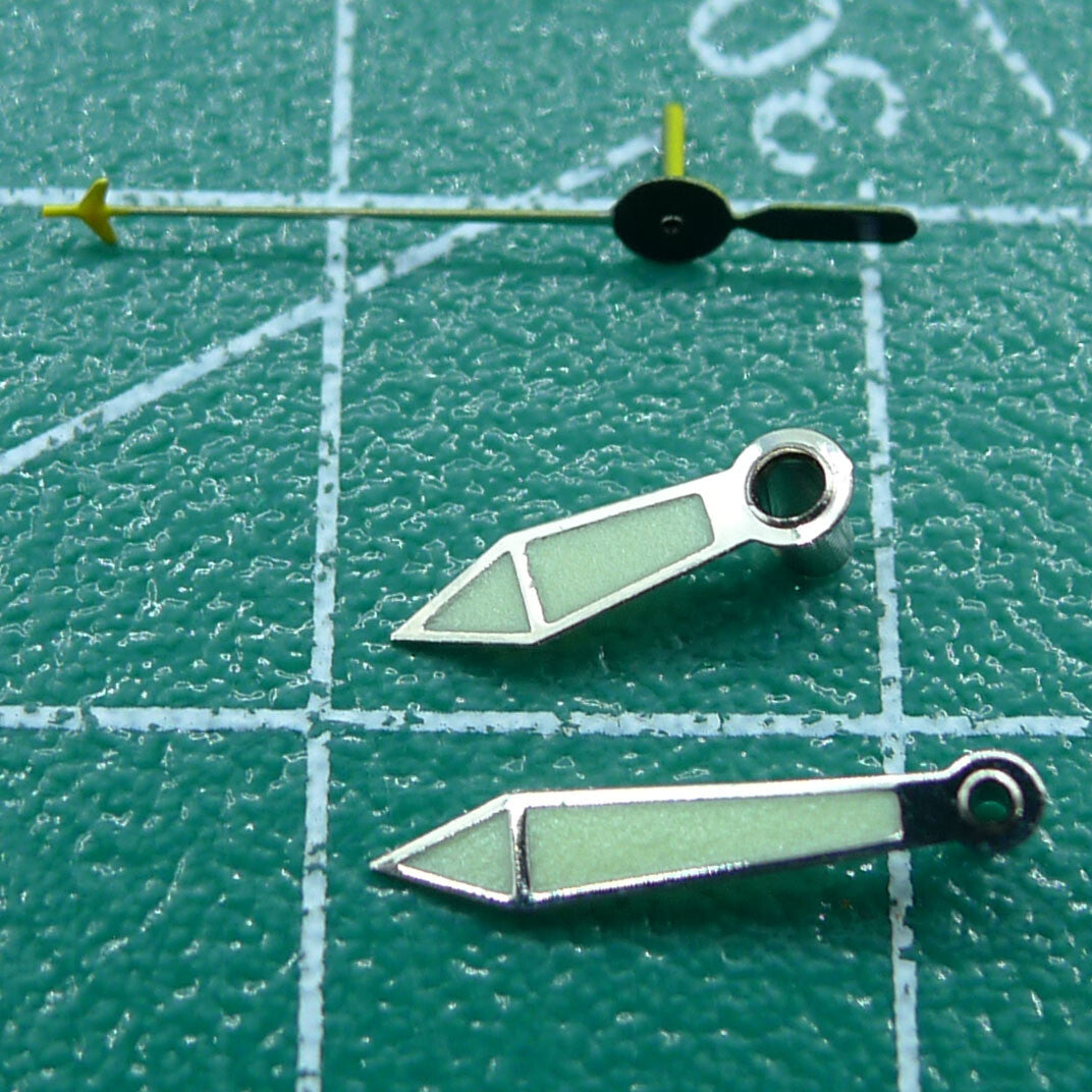Luminous watch hands set for Miyota 2035, sizes 16mm/12mm/9mm, ideal for precise time reading, brand NO.1530.