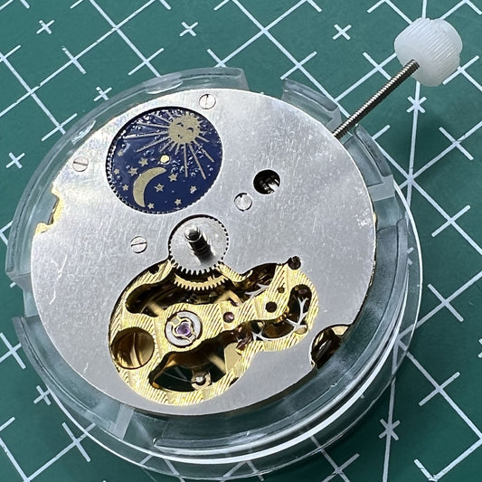 Wholesale 8205 Mechanical Movement watch with 2813 skeleton dial, star phase, and small seconds at 5 o?clock