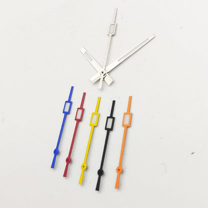 Green luminous watch hands for NH35A/NH36A movement by A104, measuring 8.5x12.5x13mm, ideal for night visibility.