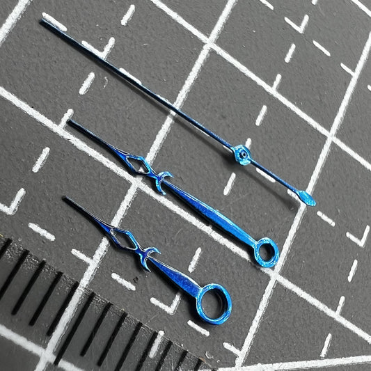 2 Sets/Pack Diamond Shape No Lume Blue Luminous Watch Hands for NH35/NH36/4R/7S