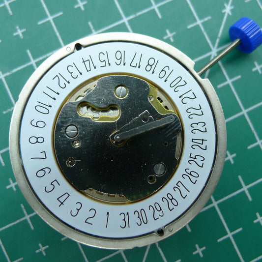Ronda 5021D Swiss quartz watch movement with date display at 6, ideal for watch accessories.