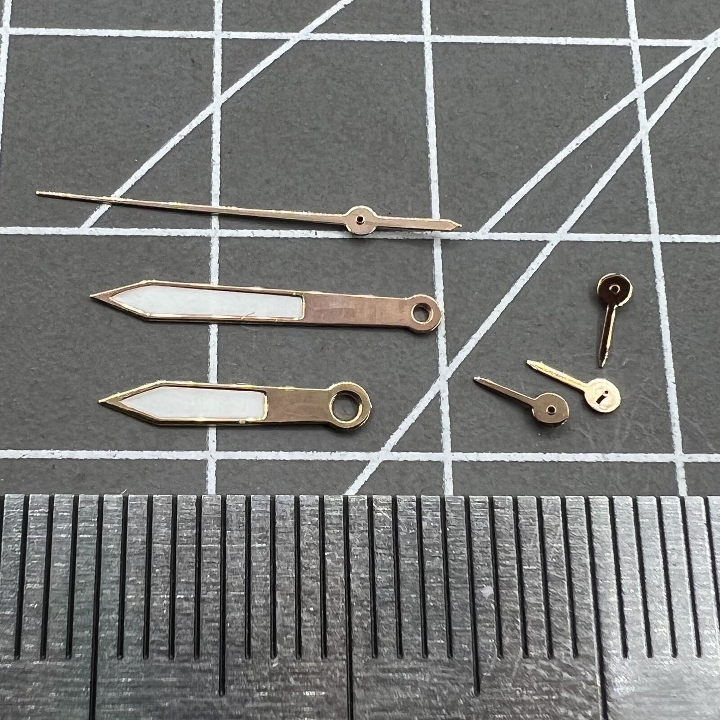 Rose gold trim 14.5mm luminous green watch hands for VD53, VD54, VD57 movements.