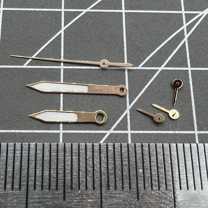 Rose gold trim 14.5mm luminous green watch hands for VD53, VD54, VD57 movements.