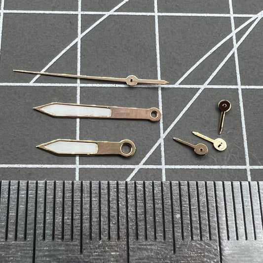 Rose gold trim 14.5mm luminous green watch hands for VD53, VD54, VD57 movements.