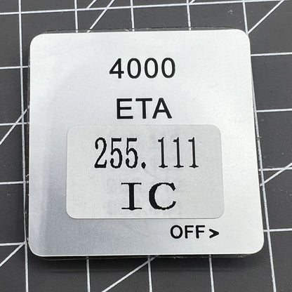 Disassembled ETA 255.111 watch movement circuit board for precise timekeeping replacement parts.