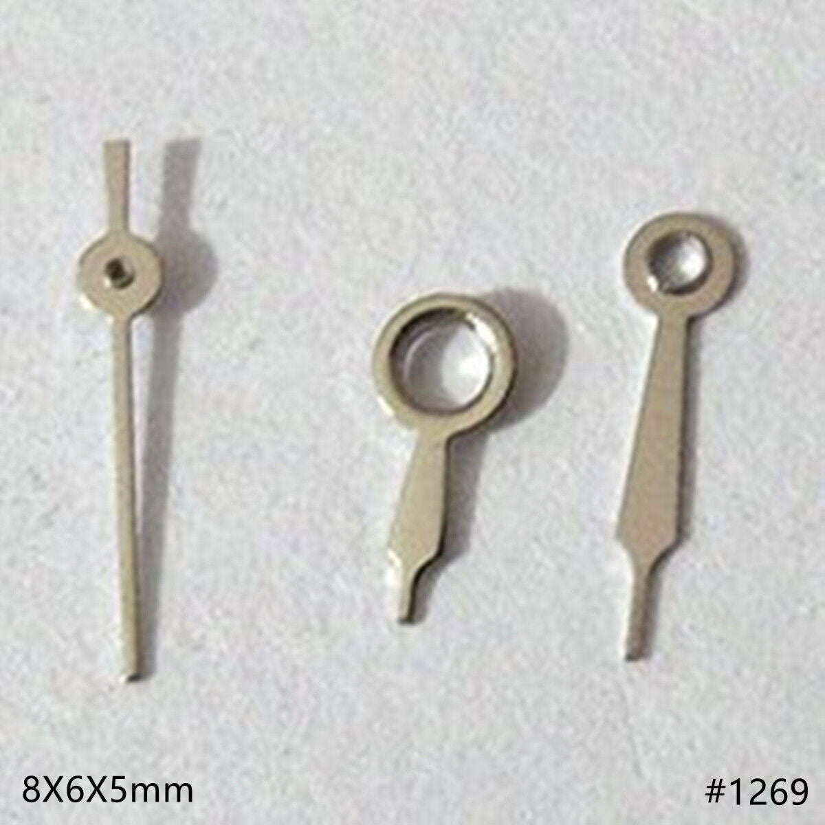 8mm silver metal watch hands set by Miyota for 2035, 2115, 2105, 2305 movements, precise timekeeping.