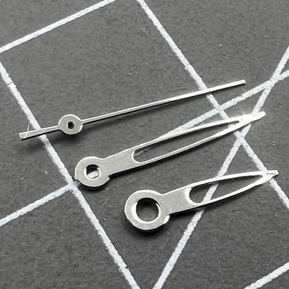 Hollow arrow-shaped watch hands for Miyota 2035, precise design by P1-H3-C25 enhancing quartz watch style.