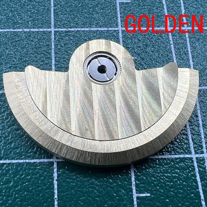Golden Line Wave carved rotor oscillating weight for Miyota NH35 NH36 watch movements.