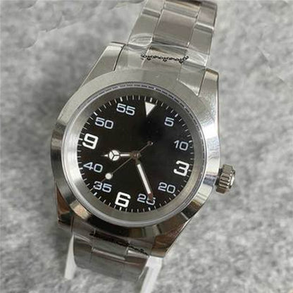 39MM stainless steel watch case, sapphire glass, strap, and dial for NH35 - durable men's accessory.
