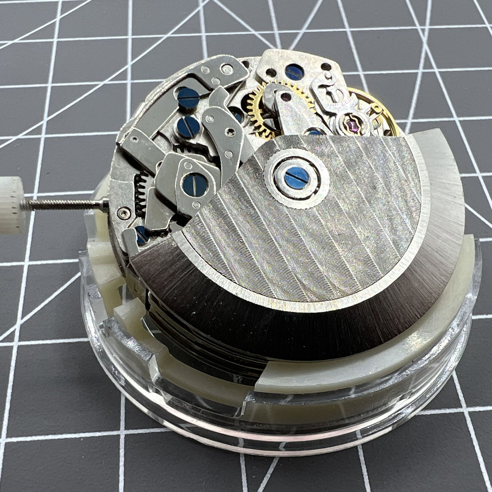 Asian 7750 automatic chronograph watch movement with single calendar, precise ETA 7750 mechanism.