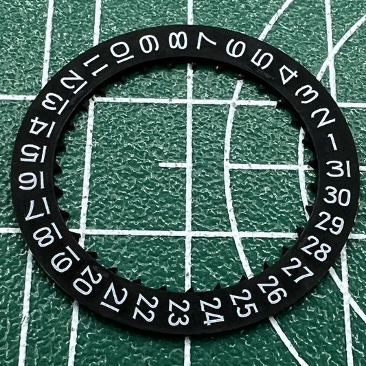 Black date disk wheel at 3 o'clock for Miyota 8215 movement, generic brand, watch accessory.