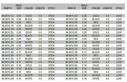 AC-6015 multi-color mini second hands for watches, 400PCS, A/B sizes, precision watch part by AC brand.