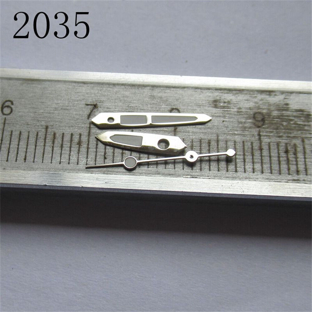 Green luminous watch hands set compatible with Miyota 2035 and 2115 movements, GlowStar brand.