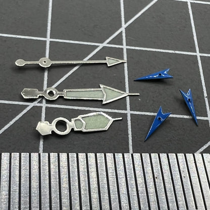 Blue luminous small second watch hand with silver trim, compatible with Miyota OS10 OS20 OS60 OS80 models.