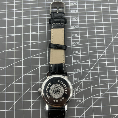 China Baihua 37mm manual mechanical watch with silver dial, 19 jewels, and shock-resistant design for long-lasting use