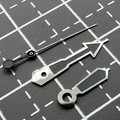 Aiguilles de montre luminescentes vertes argentées de 12,5 mm pour mouvement Seiko NH35 NH36 7S26 