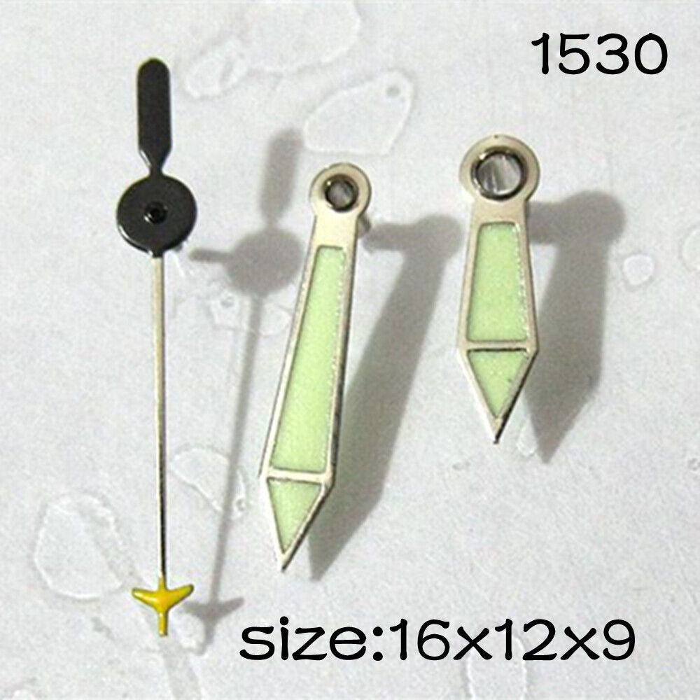 Luminous watch hands set for Miyota 2035 movement, 16mm/12mm/9mm lengths by NO.1530