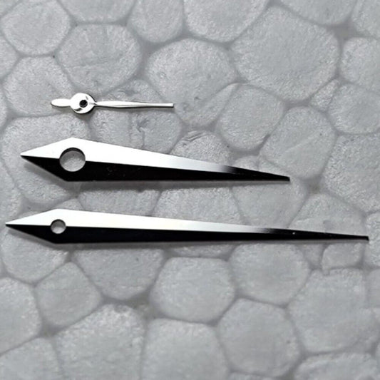 Aiguille de montre en forme de flèche, argent poli, 10 × 14 × 4,5 mm, pour mouvement à quartz 1L45