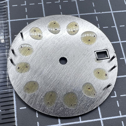 Roter gr�ner Leuchtender Metall-Zifferblatt mit polierter Oberfl�che f�r NH35 Uhrwerk von Roter Brand