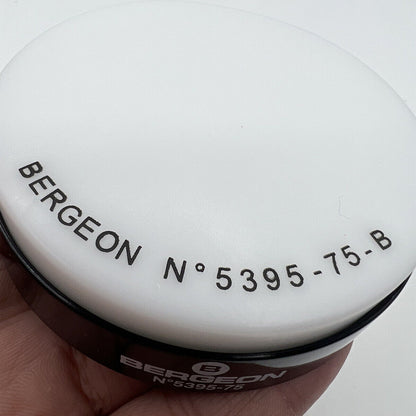 Bergeon 5395-75-B white gel cushion, 75mm, secures watches during repair and assembly processes.