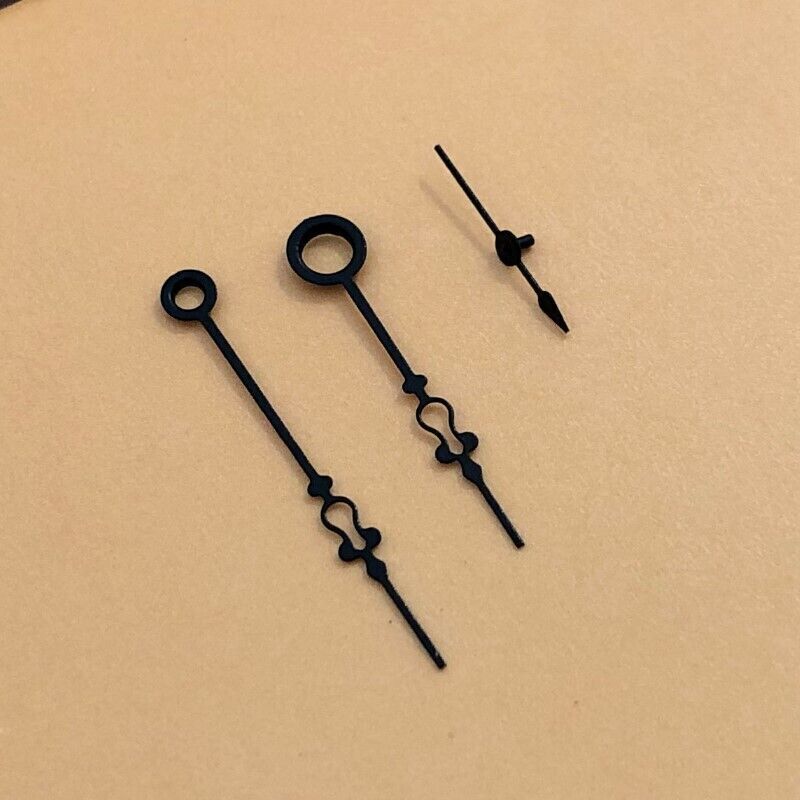 Small black floral watch hands by Seagull, designed for ST3600/ST3621/ETA6497/6498 mechanical movements.