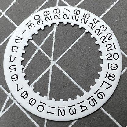White date wheel for RLX 3135 watch movement, compatible replacement part for accurate date display.