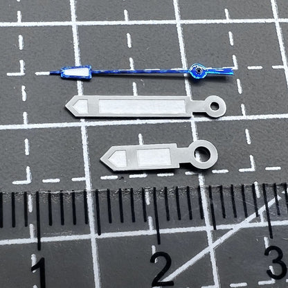 Aiguille des secondes pointue avec garniture argentée et garniture bleue, compatible avec le mouvement Seiko NH35 NH36 