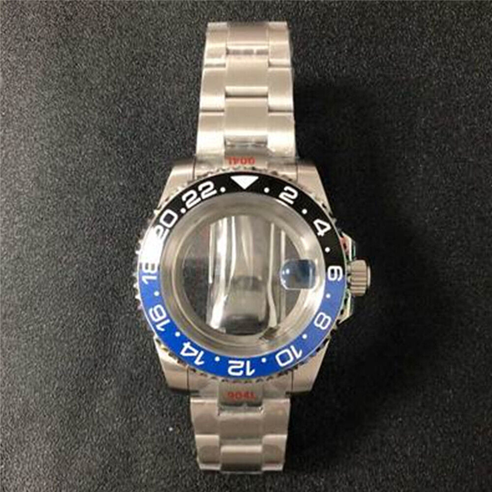 Transparent 40MM sapphire glass watch case with strap for NH35/NH36, premium quality in vibrant 22 colors.