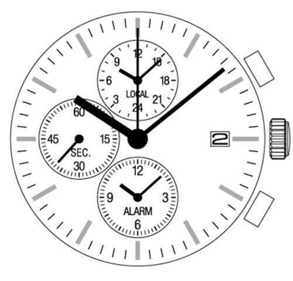 Hattori Epson YM26A quartz watch movement showcasing precise Japanese craftsmanship for accurate timekeeping.